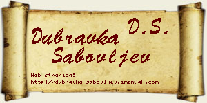 Dubravka Sabovljev vizit kartica